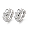 Brass Clear Cubic Zirconia Hoop Earrings EJEW-Q014-21P-2