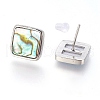 Brass Stud Earrings EJEW-E252-06C-3