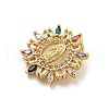 Virgin Mary Theme Rack Plating Brass Micro Pave Cubic Zirconia Pendants KK-G513-33G-2