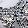 Alloy Crystal Rhinestone Teardrop Trible Floral Chunky Bib Necklaces for Women FS-WGFFCE0-01-5