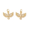 Brass Micro Pave Clear Cubic Zirconia Charms KK-G415-31G-2