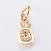 Brass Micro Pave Cubic Zirconia Charms ZIRC-E135-32G-2