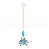 Halloween Theme Spider & Skull Dyed Synthetic Turquoise & Glass Seed Beads Pendant Decorations HJEW-MZ00282-05-2