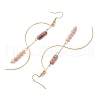 Column Natural Mixed Stone Dangle Earrings EJEW-JE06335-6