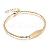 Ion Plating(IP) 304 Stainless Steel ID Bracelets BJEW-L637-11-G-1