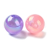 UV Plating Acrylic Beads with Giltter Powder X-PACR-E003-06-3