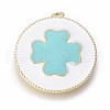 Golden Plated Brass Enamel Pendants KK-F807-10-G-2