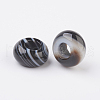 Randomly Mixed Natural Black Agate and Banded Agate European Beads X-G-G740-14x8mm-12-2