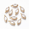 Brass Micro Pave Cubic Zirconia Charms KK-S359-069-RS-1