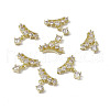 Brass Pave Clear Cubic Zirconia Nail Charms MRMJ-B002-19LG-3