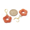 Acrylic Flower Dangle Leverback Earrings EJEW-JE05625-03-3