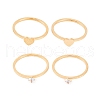 Heart 304 Stainless Steel Finger Ring Set for Women RJEW-C086-30-G-2