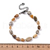 Natural Fossil Coral Beaded Bracelets for Women G-P563-07P-02-5