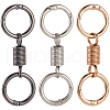 SUNNYCLUE 12Pcs 3 Colors Nordic Retro Zinc Alloy Double Spring Ring Clasps FIND-SC0012-87B-1