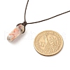 Natural Agate Nugget Pendant Necklace with Cowhide Leather Cord NJEW-JN03882-04-6