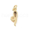 Brass Micro Pave Cubic Zirconia Pendants KK-C012-45G-2