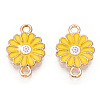 Zinc Alloy Enamel Sunflower Connector Charms ENAM-E011-01KCG-05-3