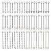 DICOSMETIC 90Pcs 6 Styles 304 & 201 Stainless Steel Bar Connector Charms STAS-DC0016-19-1