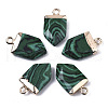 Synthetic Malachite Pointed Pendants G-N326-34G-1