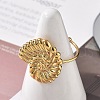 304 Stainless Steel Open Cuff Ring for Women RJEW-M049-05G-02-4