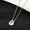 Brass Pave Clear Cubic Zirconia Pendant Necklaces for Women NJEW-Z079-02G-01-2
