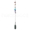 Mixed Synthetic & Natural Chip Gemstone Pointed Dowsing Pendulums PALLOY-JF02455-01-3