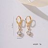 Elegant French Style Brass Pave Clear Cubic Zirconia Flat Round Hoop Earrings KO2254-2-3