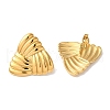 Textured Triangle Ion Plating(IP) 304 Stainless Steel Stud Earrings for Women EJEW-L287-008G-2
