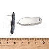304 Stainless Steel Pave Natural Paua Shell Stud Earring Findings STAS-Z125-02P-3