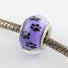 Large Hole Dog Paw Prints Pattern Resin European Beads OPDL-Q129-225A-2