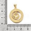 Brass Micro Pave Cubic Zirconia Shell Pendants KK-D328-20G-3