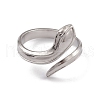Non-Tarnish 304 Stainless Steel Snake Open Cuff Rings for Women RJEW-G285-59P-2