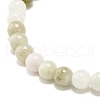 Natural Jadeite Round Beaded Stretch Bracelet BJEW-JB07572-01-5