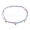 Bohemian Alloy Sea Animal Charm Glass Seed Beaded 3 Layered Waist Belly Stretch Chains for Women FS-WG5D6A5-04-2
