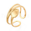 304 Stainless Steel Cuff Ring Components STAS-T066-41G-1