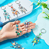 7Pcs Synthetic Turquoise & Alloy Keychain KEYC-TAC00042-5