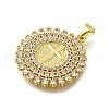 Brass Micro Pave Cubic Zirconia Pendants KK-Q066-25G-2