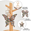 HOBBIESAY 2Pcs Colorful Rhinestones Hollow Butterfly Alloy Pendant Keychain KEYC-HY0001-14-4
