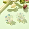 Luminous Glow in the Dark Resin Flower Stud Earrings with 304 Stainless Steel Pins EJEW-JE05359-02-4