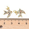 Brass Micro Pave Cubic Zirconia Pendants KK-Q068-63G-3