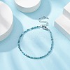 Natural Apatite Round Beaded Bracelets BJEW-JB09390-01-4