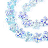 Transparency Electroplate Glass Beads Strands GLAA-T023-38A-06-3