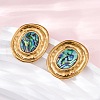 304 Stainless Steel Natural Paua Shell Stud Earrings EJEW-Z103-07G-3