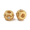 Rack Plating Brass Micro Pave Clear Cubic Zirconia Beads KK-U030-16G-1