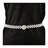 White Acrylic Pearl Beaded Elastic Chain Belts with Alloy Buckles WG1BD5E-02-3