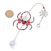 Spider Glass Beaded Hanging Ornaments HJEW-TA00172-02-3