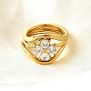 3Pcs 304 Stainless Steel Micro Pave Cubic Zirconia Ring Sets RJEW-S625-01G-4