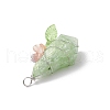Electroplated Raw Natural Quartz Crystal Teardrop Copper Wire Wrapped Pendants PALLOY-JF03842-01-5