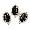Natural Obsidian Faceted Oval Links G-B126-07G-03-1