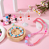  50Pcs 10 Colors Round with Star Food Grade Eco-Friendly Silicone Beads SIL-TA0001-47-6